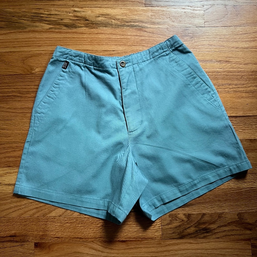 Crazy Shirts zippered 100% cotton shorts sea form green women XS